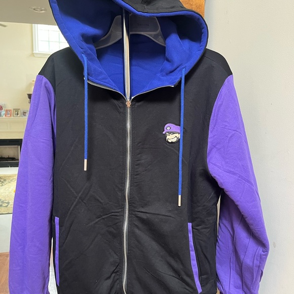 Certified Forklift Driver Reversible Hoodie - Blue & White Black & Purple Unisex - Picture 7 of 9